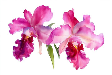 Naklejka premium watercolor illustration orchid flower