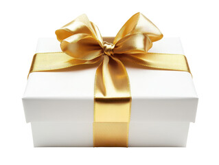 Isolated Gold Ribbon Present