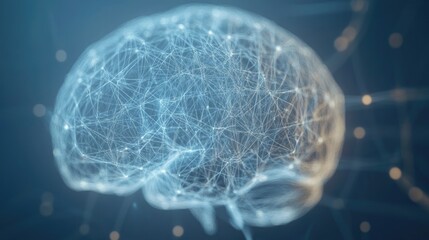 Obraz premium Close-up of human brain with intricate neural pathways, symbolizing cognitive biases and complex thought processes, ideal for educational or scientific presentations.