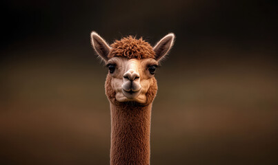 Obraz premium Captivating Portrait of an Adorable Alpaca Showcasing Its Charming Expression and Unique Features in Natural Light