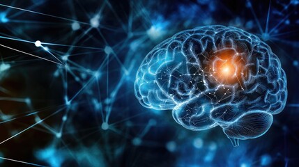 Close-up of human brain with intricate neural pathways, symbolizing cognitive biases and complex thought processes, ideal for educational or scientific presentations.