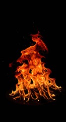 Fototapeta premium High-resolution flames burning against a black background.