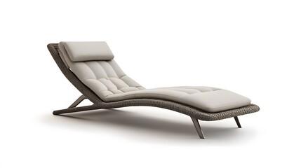 Modern Lounger's tranquility: The elegantly crafted lounger, with its curved silhouette and cushioned comfort, exudes an atmosphere of relaxation and sophistication.