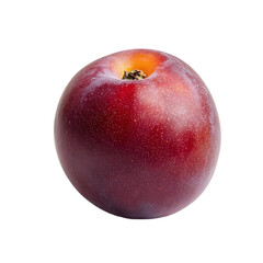 Obraz premium Juicy red cherry plum isolated on white background food photography studio setting high-quality image for culinary use