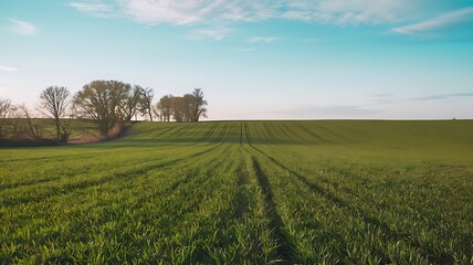 Obraz premium green landscape with blue sky