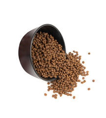 Dry pet food, dog kibble pile, puppy pellets, small canine protein croquette meal, animal food