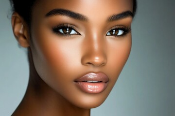 Fototapeta premium Beautiful black woman looking confident close-up