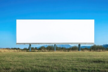 Billboard mockup on a calm grassy plain