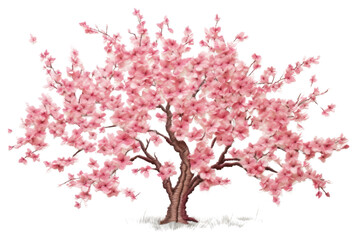 Obraz premium PNG Cherry blossom tree in embroidery style flower plant creativity.
