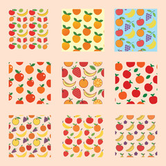 Elegant Fruits Seamless Pattern Collection