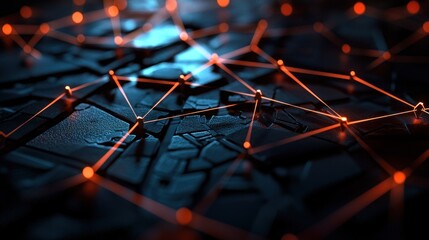 Abstract Network Connections, Digital Landscape, Technology Background