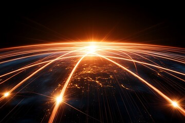 Global Network Connection - A Stunning Visual of Earth's Connectivity