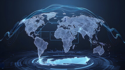 A holographic, ever-changing map of the world, with AI constantly analyzing and adapting to new information.