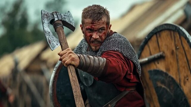 The Viking stood proudly on the shore, his longship behind him, ready to embark on a new adventure filled with exploration and conquest.