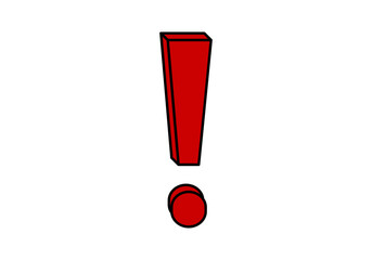 A striking red exclamation mark symbol stands out prominently, symbolizing alert or attention.