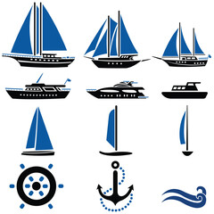 nautical vessel silhouettes.eps © Cemile