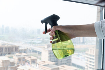 Clean Windows with a spray can of freshener