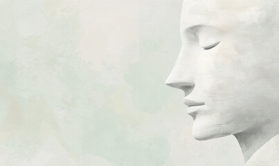 Embrace Serenity: A Minimalist Study in Tranquility and Reflection Through Abstract Human Form