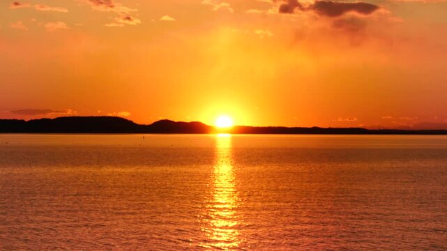 【茨城県】霞ヶ浦_沈む夕日_5倍速