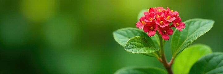 Fototapeta premium Freshly cut lantana stems with green leaves and buds, stem, garden, plant