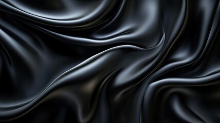 Obraz premium A luxurious dark silk satin background with gentle flowing waves, creating an elegant and refined visual.