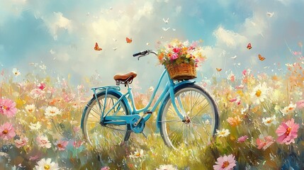 Fototapeta premium Hand-Painted Bicycle Decor