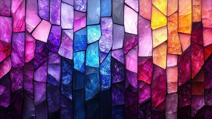 Vibrant stained glass art installation urban gallery digital artwork bright colors eye-level abstract design for visual impact