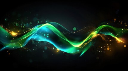 Abstract green blue wave energy background