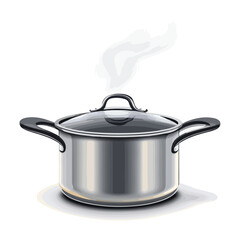 Steam Rising from Pot on Stove - Kitchen Cooking Scene