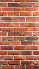 Obraz premium A close-up view of a classic red brick wall, showcasing the texture and color variations of the bricks.