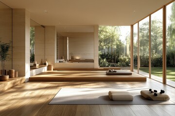 Fototapeta premium Serene Modern Yoga Studio
