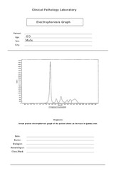 Real Urine Protein (UPEP) test. Graph of the Electrophoresis analysis of an aged man.
