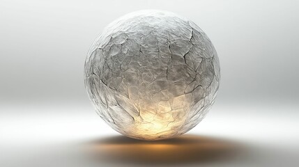 Glowing cracked sphere abstract art design