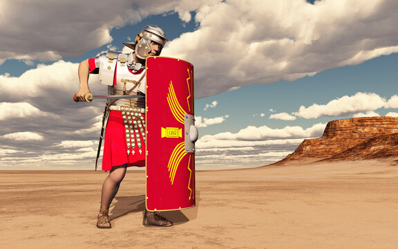 R&ouml;mischer Legion&auml;r in einer W&uuml;stenlandschaft