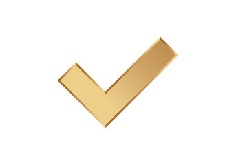A shiny golden checkmark symbolizes approval, success, and completion in tasks. © Oleksii Bezrodnii