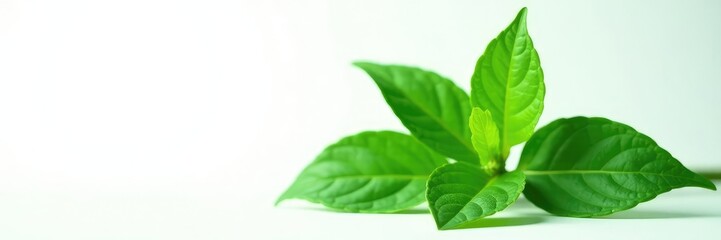 Obraz premium Fresh green plant isolated on white background, botanical, greenery, botany