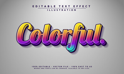 Obraz premium Editable text effect with a vibrant colorful theme. Bright, fun, and easy to customize for posters, banners, and more.