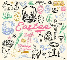 Beautiful Whimsical Cute Easter Vector Collection 
