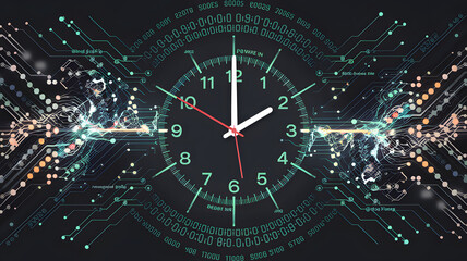 A digital clock that measures time in data streams, powered by AI.