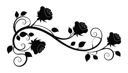 Rose Floral Vector Design. Elegant Swirl, Decorative Ornament, and Botanical Art.