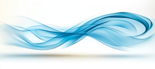 Fototapeta premium Abstract Flowing Blue Wave, Dynamic Gradient Swirl on White Background, Transparent Motion Design