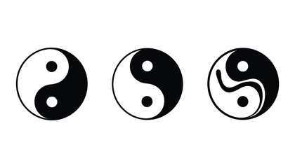 Yin Yang Symbol Vector. Taoism, Balance, Harmony, and Spiritual Energy Icon.