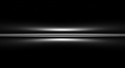 Glowing White Light Line on Black Background