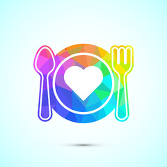 Healthy eating icon design illustration. Healthy food sign symbol. low poly style