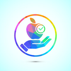 Healthy eating icon design illustration. Healthy food sign symbol. low poly style