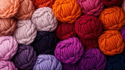 A striking assortment of yarn balls in various vibrant colors showcases texture and creativity, emphasizing the artistry and encouragement of craft enthusiasts.