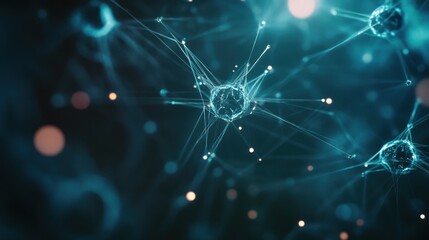 Futuristic concept of interconnected neurons and molecular networks in a medical science theme.