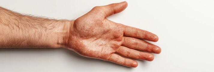 Fototapeta premium Hand with visible texture and detail showcasing skin condition and characteristics