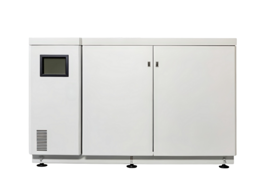 White laboratory equipment cabinet isolated with transparent background
