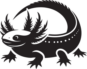 Fototapeta premium axolotl clip art vector, axolotl silhouette vector, axolotl vector illustration, axolotl logo vector, axolotl vector icon, axolotl silhouette vector isolated on white background full body
